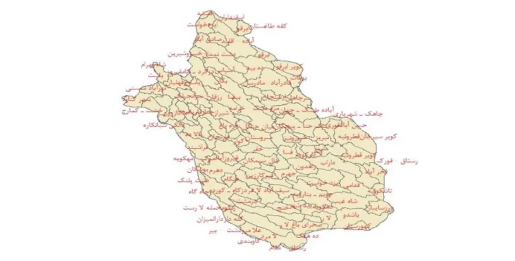 دانلود نقشه شیپ فایل دشت های استان فارس
