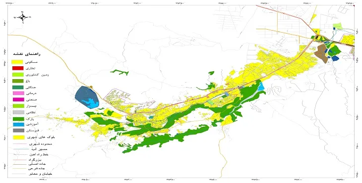 نقشه شیپ فایل (GIS) شهر طرقبه 1404 + عکس با کیفیت