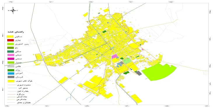 نقشه شیپ فایل (GIS) شهر راور 1404 + عکس با کیفیت