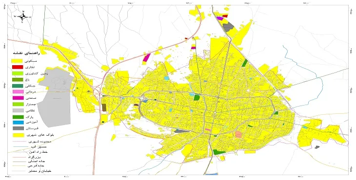 نقشه شیپ فایل (GIS) شهر مرند 1404 + عکس با کیفیت
