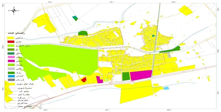 نقشه شیپ فایل (GIS) شهر زیباشهر سال 1404 + عکس با کیفیت