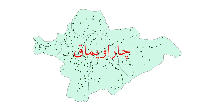 دانلود نقشه شیپ فایل (GIS) تقسیمات سیاسی شهرستان چاراویماق سال 1400