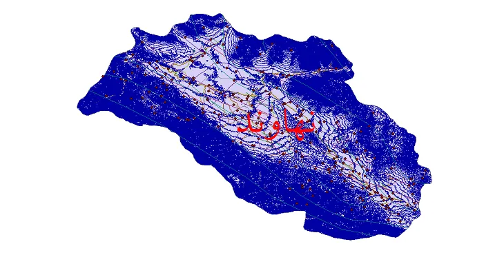 دانلود نقشه های شیپ فایل شهرستان نهاوند + کاملترین لایه GIS