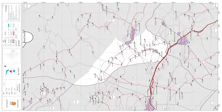 نقشه روستاهای شهرستان فریدونشهر + کیفیت بالا