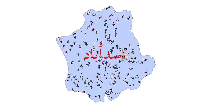 دانلود نقشه شیپ فایل جمعیت نقاط شهری و روستایی شهرستان اسدآباد از سال 1335 تا 1395