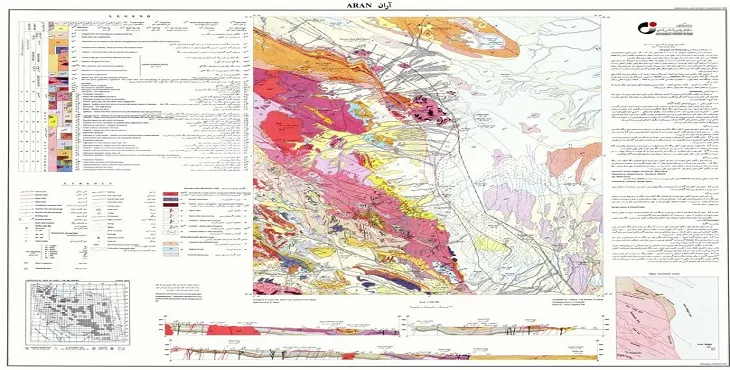 نقشه زمین‌ شناسی محدوده شهری آران + تصویر با کیفیت بالا