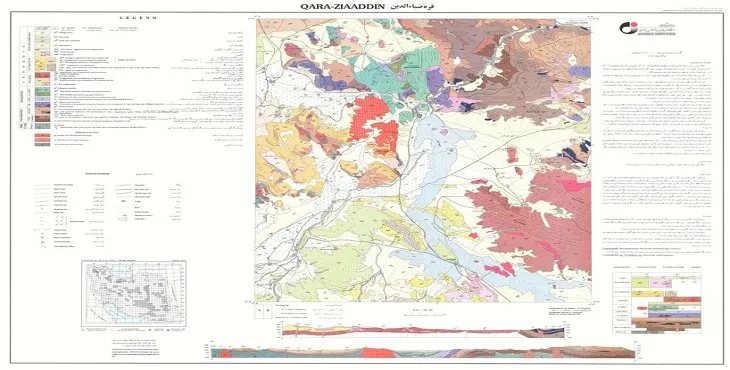نقشه زمین‌ شناسی محدوده شهری قره ضیاء الدین + تصویر با کیفیت بالا