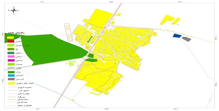 نقشه شیپ فایل (GIS) شهر حبیب آباد سال 1404 + عکس با کیفیت