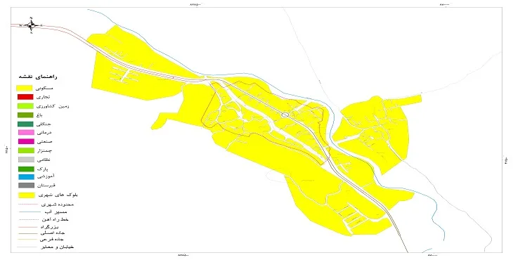 نقشه شیپ فایل (GIS) شهر نوده خاندوز 1404 + عکس با کیفیت