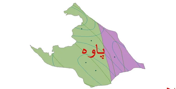 نقشه شیپ‌ فایل اقلیم‌شناسی شهرستان پاوه + 7 لایه اقلیمی