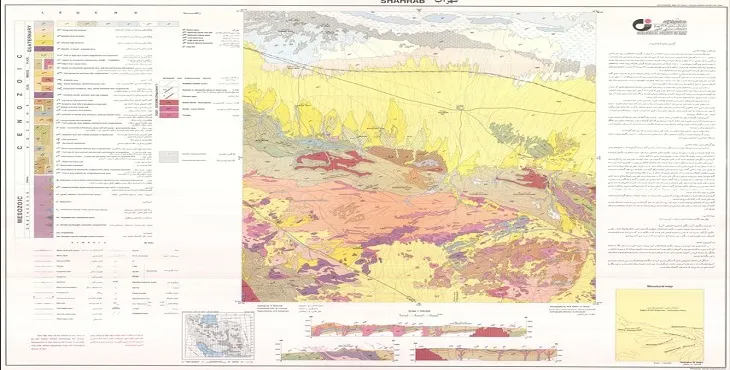 نقشه زمین‌ شناسی محدوده شهری شهراب + تصویر با کیفیت بالا