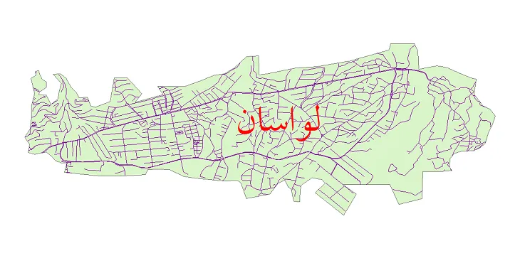 دانلود نقشه شیپ فایل شبکه معابر شهر لواسان