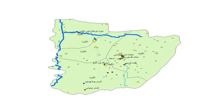 دانلود نقشه های شیپ فایل شهرستان انگوت + کاملترین لایه GIS