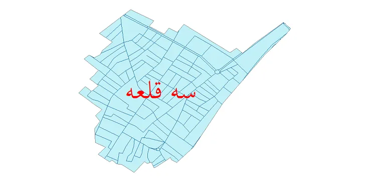 دانلود نقشه شیپ فایل شبکه معابر شهر سه قلعه