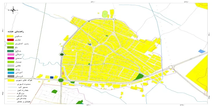 نقشه شیپ فایل (GIS) شهر دستگرد سال 1404 + عکس با کیفیت