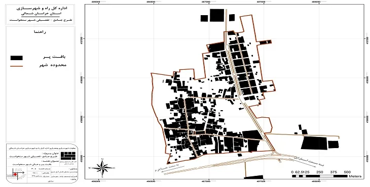 نقشه محدوده و حریم شهر سنخواست | کیفیت بالا