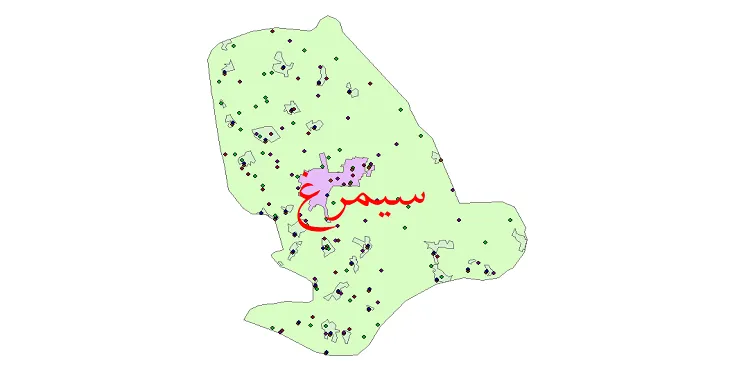 دانلود نقشه شیپ فایل جمعیت نقاط شهری و روستایی شهرستان سیمرغ از سال 1335 تا 1395