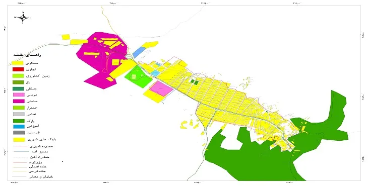 نقشه شیپ فایل (GIS) شهر آب بر 1404 + عکس با کیفیت