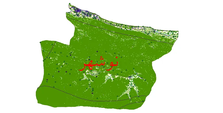 دانلود نقشه های شیپ فایل شهرستان نوشهر + کاملترین لایه GIS