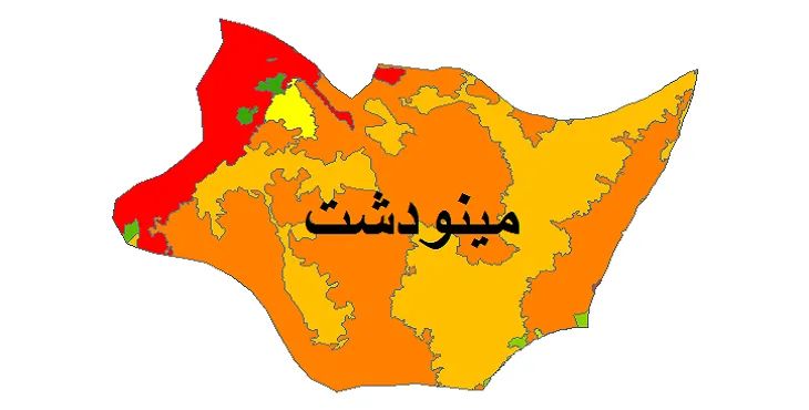 بروزترین نقشه شیپ فایل کاربری اراضی شهرستان مینودشت + PDF