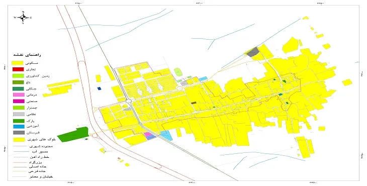 نقشه شیپ فایل (GIS) شهر مهاباد اصفهان 1404 + عکس با کیفیت