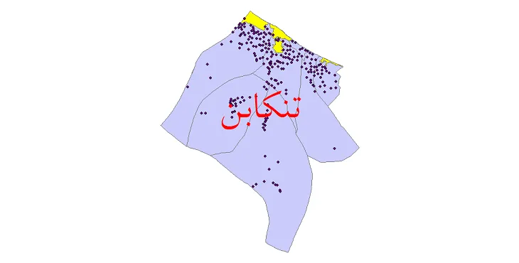 دانلود نقشه شیپ فایل (GIS) تقسیمات سیاسی شهرستان تنکابن سال 1400