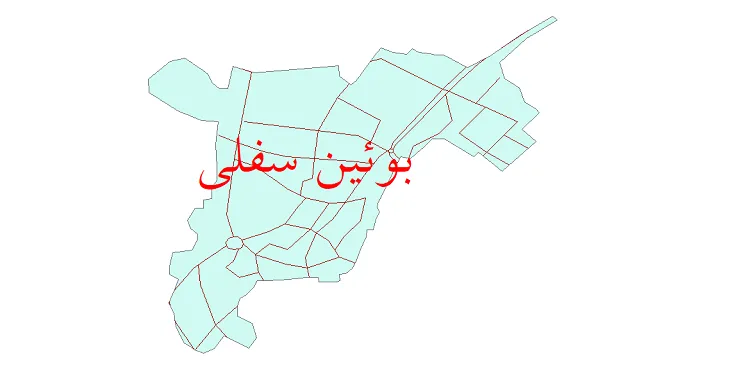 دانلود نقشه شیپ فایل شبکه معابر شهر بوئین سفلی