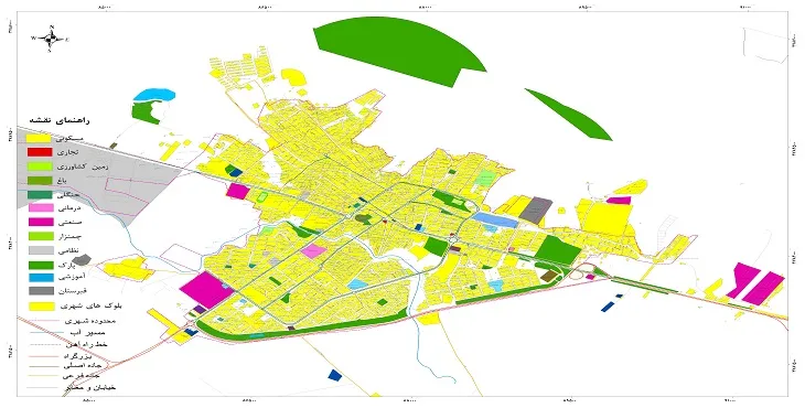 نقشه شیپ فایل (GIS) شهر اسلام آباد غرب 1404 + عکس با کیفیت