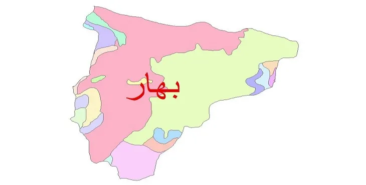 نقشه شیپ فایل (GIS) زمین شناسی شهرستان بهار