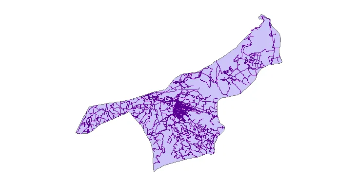 جدیدترین نقشه شیپ فایل راه های شهرستان لاهیجان + PDF