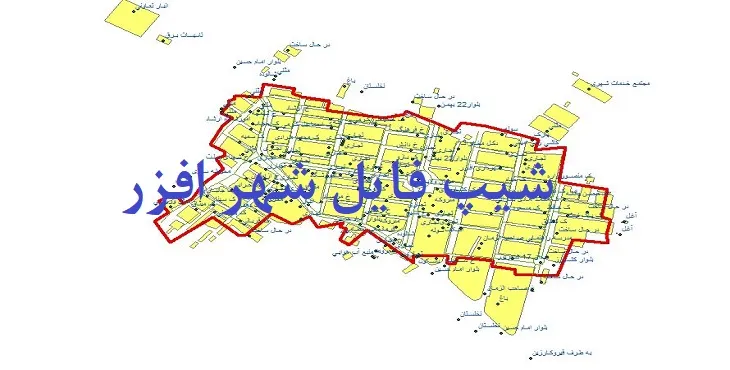 دانلود نقشه های شیپ فایل شهر افزر