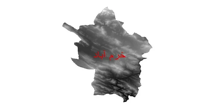 دانلود نقشه دم (DEM) شهرستان خرم آباد | دقت 30 متر