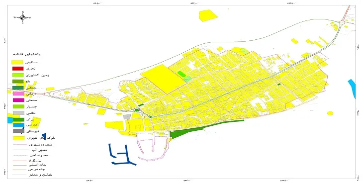 نقشه شیپ فایل (GIS) شهر بندر دیر 1404 + عکس با کیفیت
