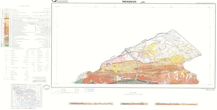نقشه زمین‌ شناسی دشت مغان + تصویر با کیفیت بالا