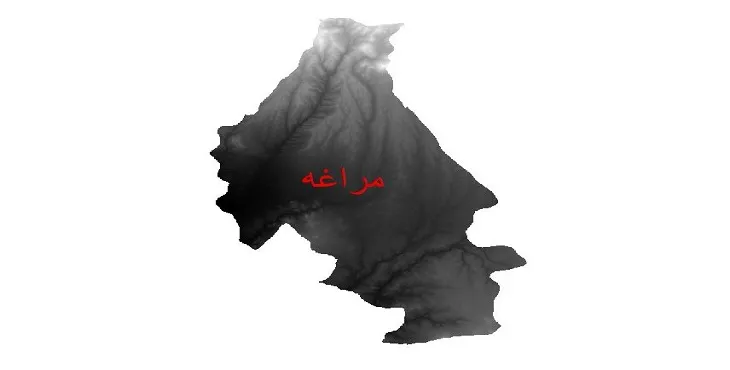 دانلود نقشه دم (DEM) شهرستان مراغه | دقت 30 متر