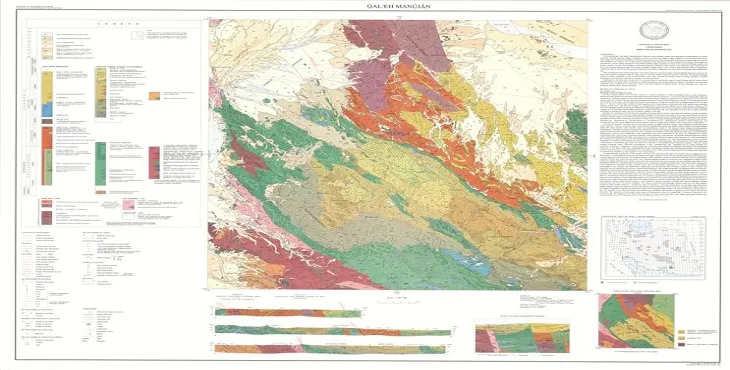 نقشه زمین‌ شناسی محدوده شهری منوجان + تصویر با کیفیت بالا