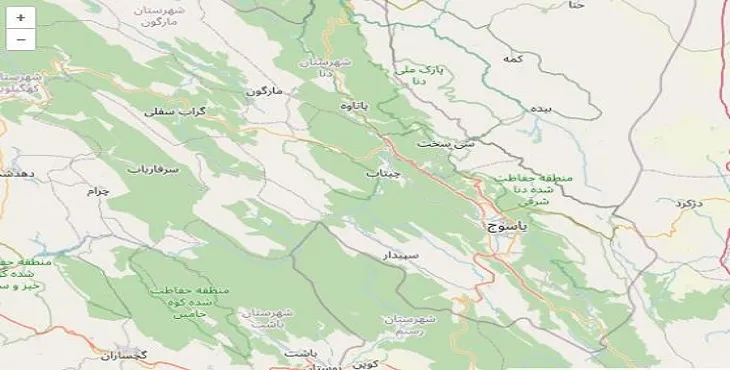 دانلود نقشه شهرستان بویراحمد + pdf با کیفیت بالا
