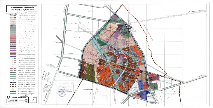 دانلود نقشه کاربری اراضی شهر جدید اندیشه | وضع موجود+پیشنهادی