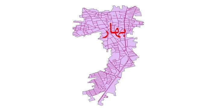 دانلود نقشه شیپ فایل شبکه معابر شهر بهار
