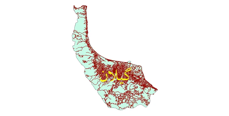 دانلود نقشه شیپ فایل (GIS) راه های استان گیلان