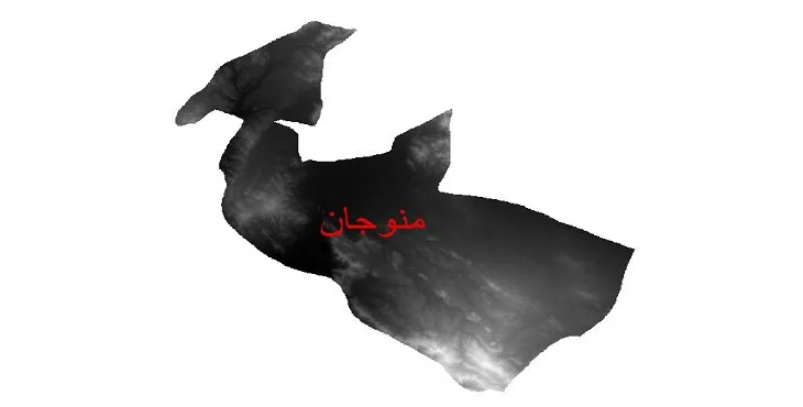 دانلود نقشه دم (DEM) شهرستان منوجان | دقت 30 متر