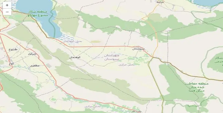 دانلود نقشه شهرستان سروستان + pdf با کیفیت بالا