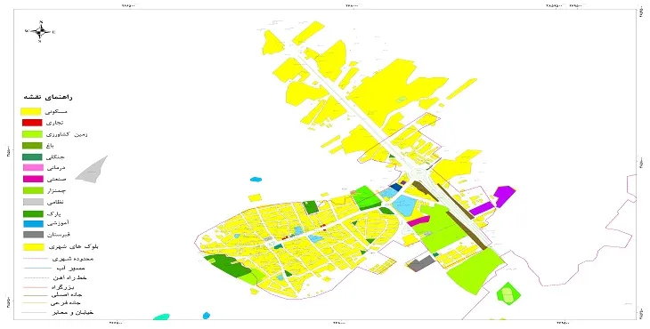 نقشه شیپ فایل (GIS) شهر مریانج 1405 + عکس با کیفیت