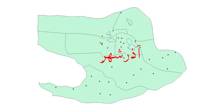 دانلود نقشه شیپ فایل (GIS) تقسیمات سیاسی شهرستان آذرشهر سال 1400