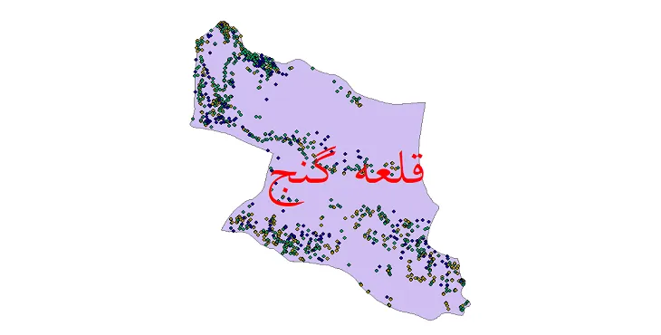 دانلود نقشه شیپ فایل جمعیت نقاط شهری و روستایی شهرستان قلعه گنج از سال 1335 تا 1395