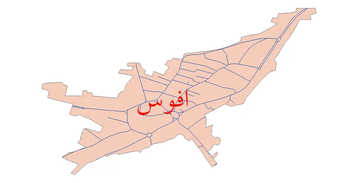 دانلود نقشه شیپ فایل شبکه معابر شهر افوس
