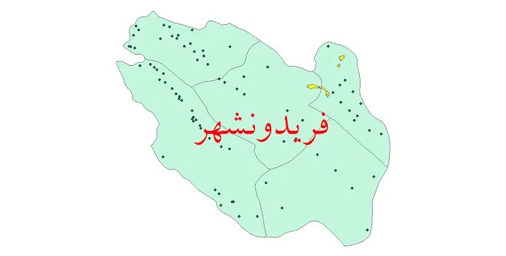 دانلود نقشه شیپ فایل (GIS) تقسیمات سیاسی شهرستان فریدونشهر سال 1400