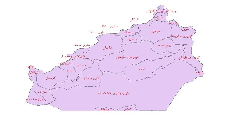 دانلود نقشه شیپ فایل دشت های استان سمنان