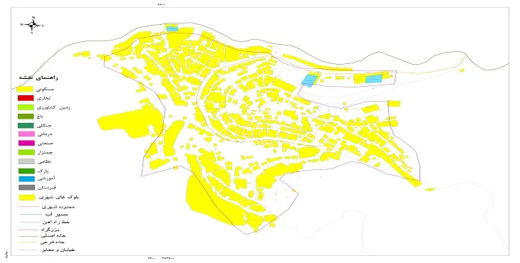 نقشه شیپ فایل (GIS) شهر بانه وره 1404 + عکس با کیفیت