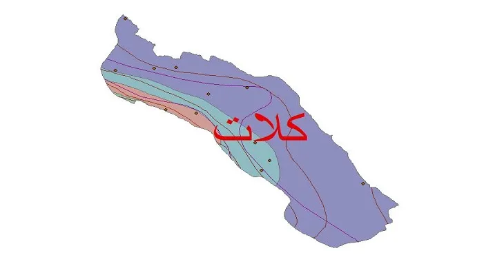 نقشه شیپ‌ فایل اقلیم‌شناسی شهرستان کلات + 7 لایه اقلیمی